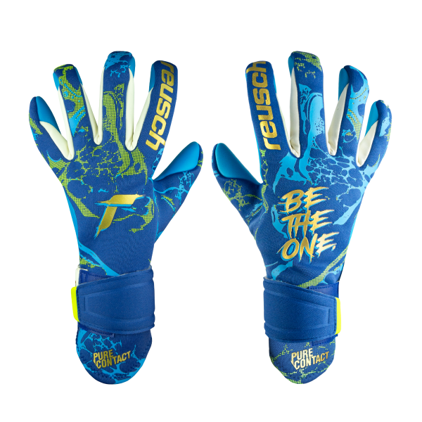 Reusch Pure Contact Aqua 5370400 4433 blue gold front